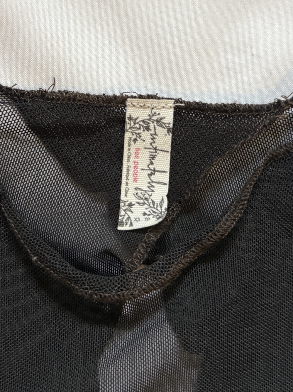 Free People Ikebana Bodycon Mini Dress Black Mesh Sheer Y2K Open Back High Neck - Picture 9 of 9